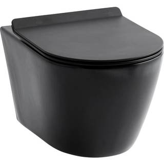 Lavabo Studio rimless væghængt toilet i mat sort inkl. softclose sæde