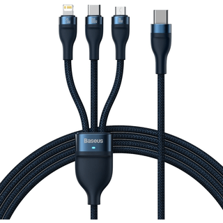 Baseus 3in1 USB cable Flash Series 2 USB-C + micro USB + Lightning 100W 1.5m (black)