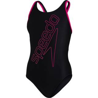 Speedo - Boom Logo Placement Flyback Swimsuit Black 140 / 10 år