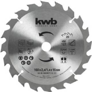 kwb TCT rundsavsklinge, 20 tænder, Ø160 x 2,4 x 16 mm