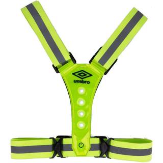 Umbro Refleksvest med LED Lys - Synlig Sikkerhedsudstyr til Cykling, Løb og Gåture, Størrelse 70x30x3,6 cm, Vægt 150 gram