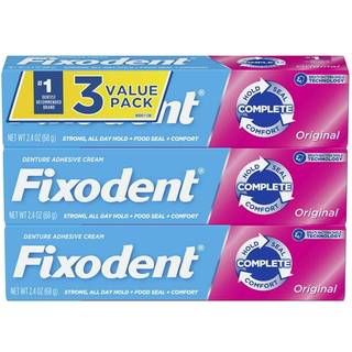 Fixodent Complete Original Denture Adhesive Cream 2,4 oz 3 Pack (emballage kan variere)