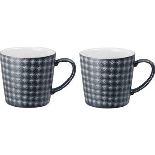 Impression Charcoal Blue Diamond Mugs - Set Of 2 -