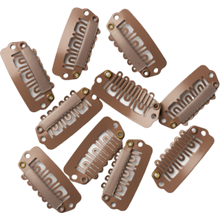 Clips til extensions - 10 stk - Brun Medium 2.9cm