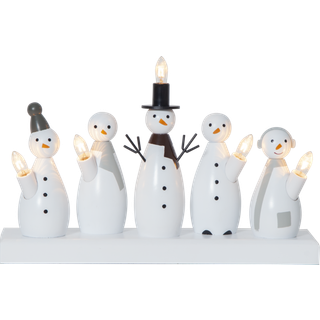 Star Trading - Advent Candlestick Snowman - White - 21 cm
