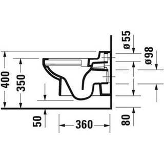 Duravit Duravit No. 1 vægmonteret børnetoilet med åben skylle-rand