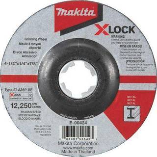 Makita E-00424 X-Lock 4-1/2 """" X 1/4 """" X 7/8 """" Type 27 Generelt form?l 36 Grit Metal Abrasive Gribing Wheel