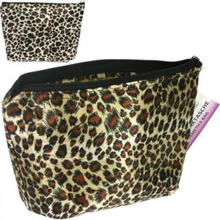 Kosmetik- og Toilettaske - Leopard-look SØLV