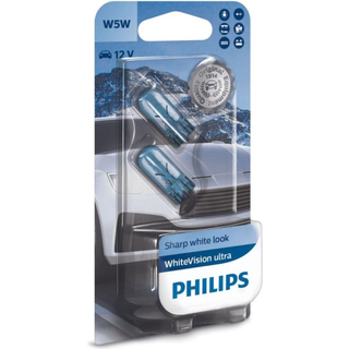 W5W Pære 12V - Philips WhiteVision Ultra - 2 stk