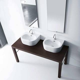 Lavabo Flo 50 håndvask i hvid med hanehul og overløb 500x400 mm