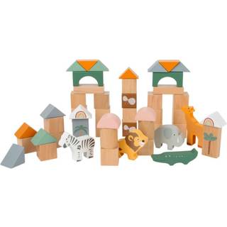 Small foot Wooden Building Blocks Safari aktiviteter legetøj af træ 12 m+ 50 stk. - 50 stk.