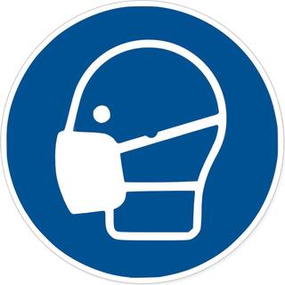 HERMA Information label: Mandatory sign Wear a protective mask Ø 20 cm self-adhesive removable
