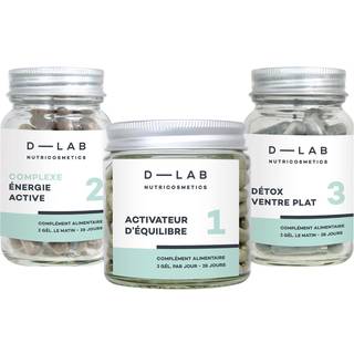 D-Lab Nutricosmetics D-Lab Ventre Plat Set 3 piece Complexe Energie Active 28 caps/Activateur D'Equilibre 28 caps/Detox Ventre Plat 28 caps
