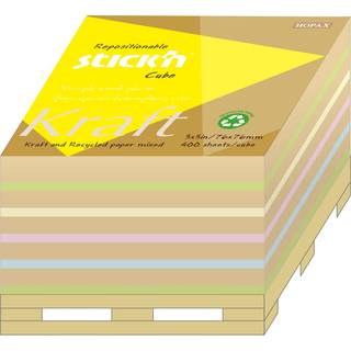 Stick'N kubusblok notes 76x76mm med 400 ark på pallebund