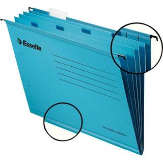 Hængemappe Esselte m.4 faner A4 blå 10stk. varenr. 93133
