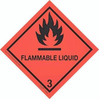 Fareetiket Klasse 3 FLAMMABLE LIQUID 100x100 mm ADR Rød/sort 250 stk