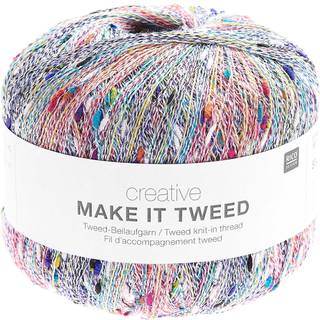 Rico Design Creative Make it tweed Indhold: 35%viskose, 35% polyakryl, 30% polyamid Vægt/længde: 50 g = ca. 475 meter Håndvask, max 30°C / Tørres fladt En fantastisk følgetråd med tweed-effekt.