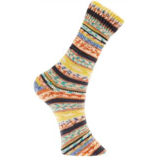 Superba Fair Isle 4-fädig - Blau-Orange