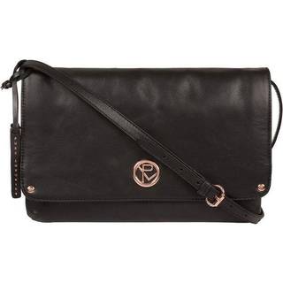 Pure Luxuries London Pure Luxuries London Ermes Black Leather Cross-Body Clutch Bag