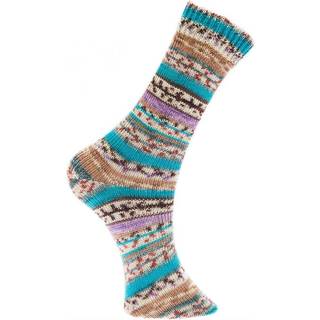 Superba Fair Isle 4-fädig - Türkis-Braun