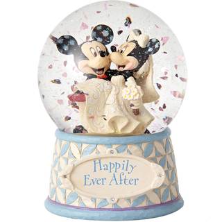 Enesco Disney Traditioner af Jim Shore Mickey og Minnie Mouse lykkeligt nogensinde efter bryllup Vandbold- dekorativ h?ndmalet vand Snow Globe Re