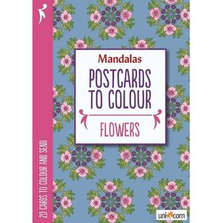 Mandalas Postcards to Colour - FLOWERS Sider: 20 kort, der kan tages ud af bogen Format: 12 cm x 17 cm Materiale: 240 g papir fra bæredygtigt skovbrug. Trykt i Danmark.
