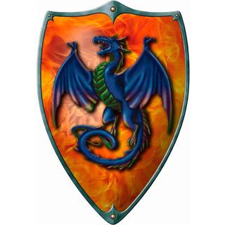 Træskjold til børn ''Fire Dragon'' 49 x 32 cm