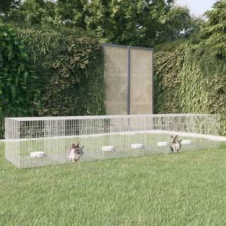 6-panels kaninbur 327x79x54 cm galvaniseret jern