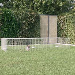 3-panels kaninbur 325x109x54 cm galvaniseret jern