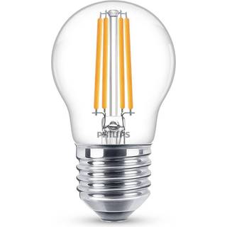 E27 - Philips LED Krone Pære - Klar - 6.5W - 806lm