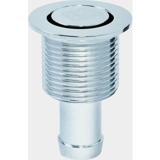 Udluftningsventil Maestrini Chrome Plated Hidden Straight Vent, forkromet messing, 1 1/4" G (BSP) til 20 mm (25/32″) slange, sølv