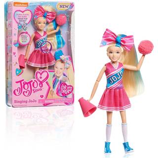JoJo Siwa 10-tommer syngende dukke: synger High Top Shoes, lyserødt cheer-outfit med megafon og pomponer, leddede arme og ben (fra 6 år)