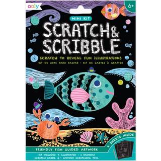 Ooly Mini Scratch & Scribble Art Kit: Friendly Fish Farverig Scratch Book til b?rn i alderen 6 og op Creative Arts and Crafts Activ