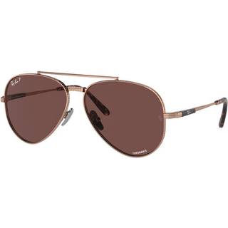 Ray-Ban RB8225 Aviator Titanium 3140AF 58 Solbriller Mænd Rose-Guld - Rose Gold - 58mm
