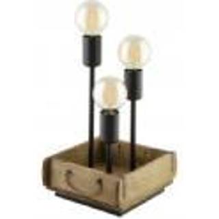EGLO WOOTTON bordlampe, træ/sort