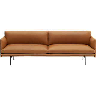 Muuto Outline 3-personers Sofa Læder/Cognac/Sort