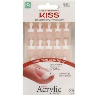 Kiss Salon Acrylic French Nails Kit Pet Peeve Real Short (6 Pack)
