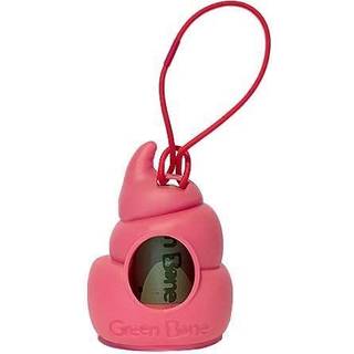 Green Bone Pink Ribbon Poop Bag Holder