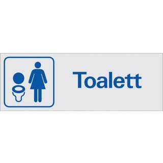 Skilt Dametoilet, 225x80 mm