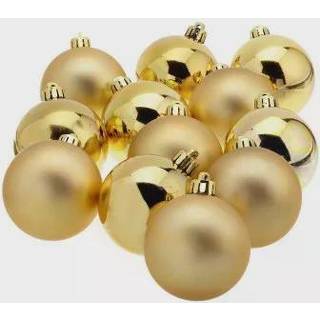 Julekugler Decoris 12 enheder Gylden Plastik Ø 6 cm