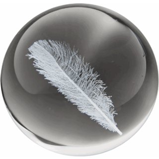 Kasia Lilja - Krystalkugle - Fjer - Glas - Ø 8 cm