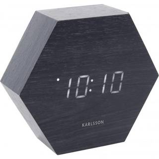Karlsson Hexagon Digital Vækkeur KA5651BK - Unisex - 12 cm - Quartz