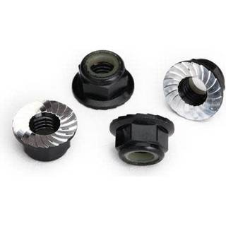 Traxxas 8447A Nuts flanged 5mm Black Alu (4)