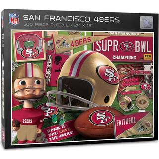 Youthefan NFL San Francisco 49ers Retro Series Puzzle - 500 stykker Team farver store