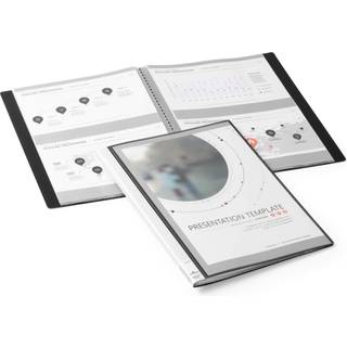 Durable Displaymappe DURALOOK med 10 lommer sort med klare lommer