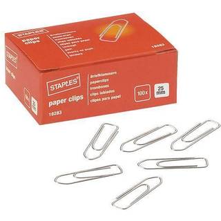 Staples paper clips 25mm 100 stk. 19283