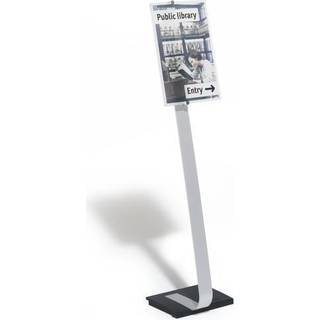Durable Info gulvskilt Crystal sign stand A3 sølv