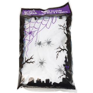 Edderkoppespind med 4 edderkopper - 60 g.