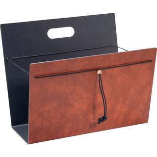 Lind Dna Magasinholder L: 38 Cm Bull farvet / Alu Antracitgrå - Avisholder Læder Cognac - 990417