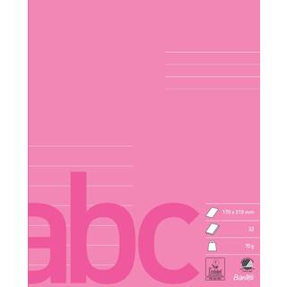 Bantex skolehæfte 17x21cm med 7 linjer pink